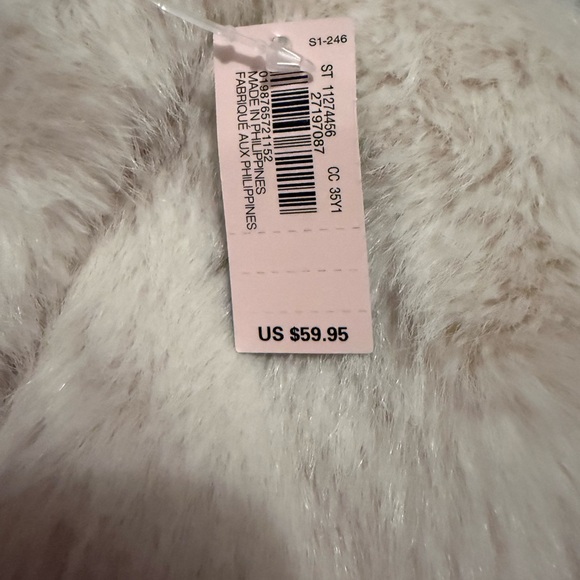 NWT Victoria's Secret Cream Faux Fur Hobo Bag - Picture 3 of 3